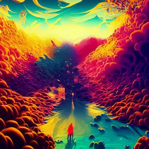 Image similar to weird cool beautiful 3 d, full spectrum of strong colours cyril rolando and victo ngai with colourful shadows, textures, award winning hdr, abstract cool beautiful serene sublime landscape by turner and michael whelan and matthias grunewald, colourful shadows, natural forms, beautiful clear sharp tiny details, artstation 8 k