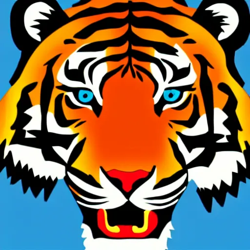 Image similar to tiger logo, cartoon, sleek, elegant, two tone