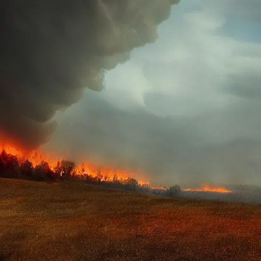 Prompt: Apocalypse storm, smoke, fire, fog, wind by Gustove Dore, trending on artstation