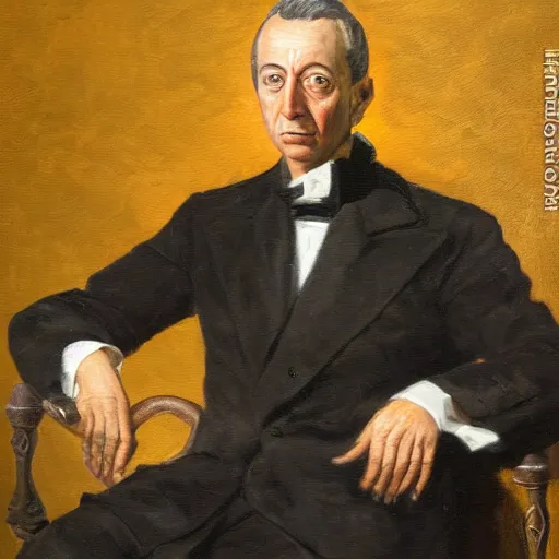 Image similar to portrait of marcelo rebelo de sousa, painting by jose malhoa, high detail, high resolution