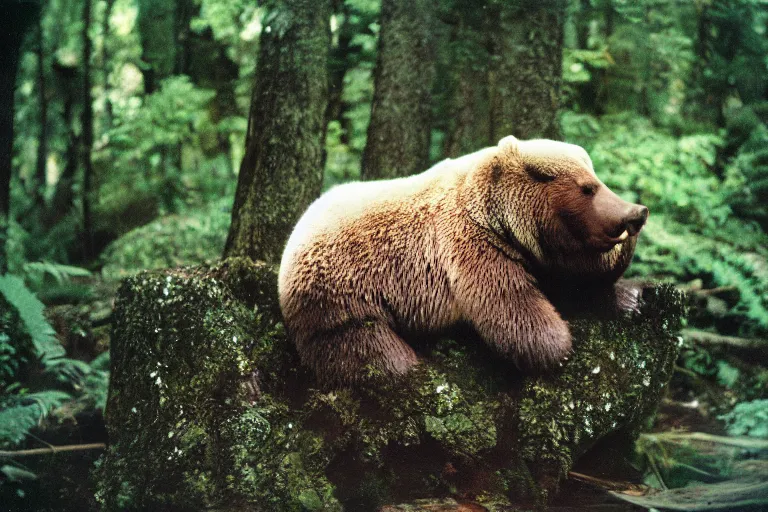 Image similar to a photo of a snail grizzly bear in its natural habitat, kodak ektachrome e 1 0 0 photography