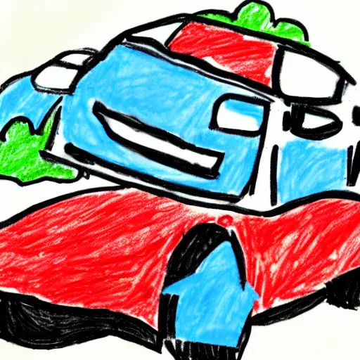 Image similar to a child's bad drawing of a car