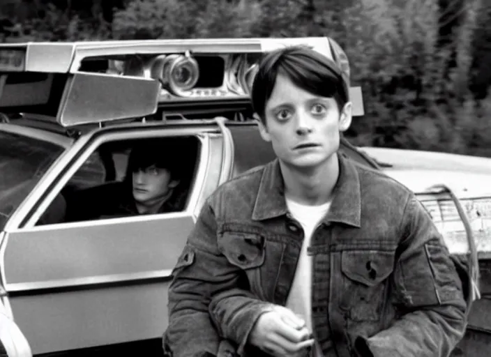 Image similar to film still of Elijah Wood as Marty McFly in Back to the Future 2 1989