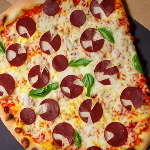 Image similar to a cartoon style pizza
