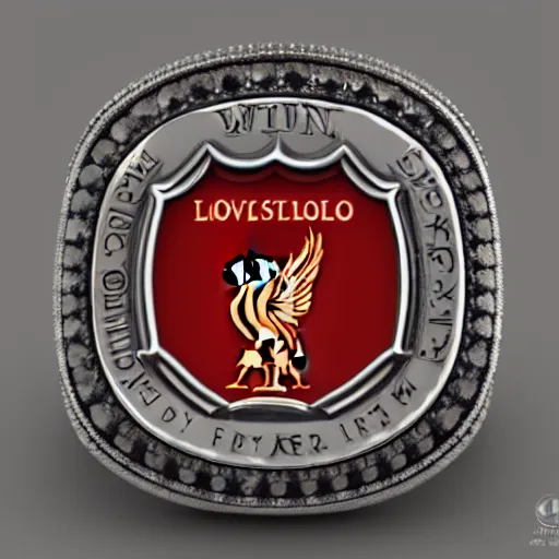 Image similar to Liverpool FC championship ring, diamonds, rubys, smooth lighthing, ultradetailed, 4k, trending on artstation, devianart and cgsociety, concept art