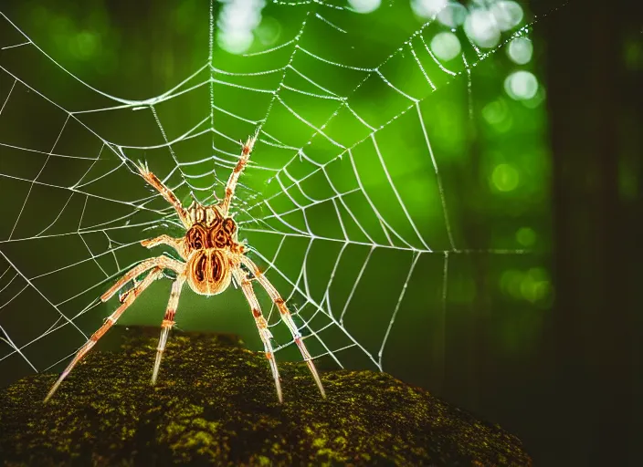 Image similar to crystal clear spider in a forest. highly detailed 8 k. intricate. lifelike. soft light. fantasy horror style. cinematic post - processing