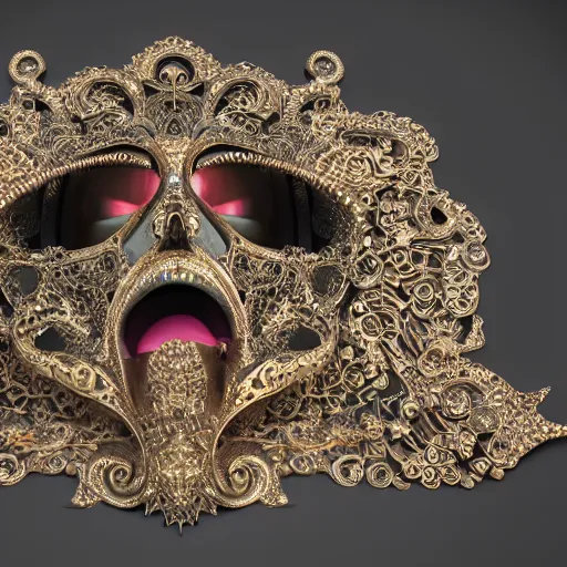 Prompt: queen of metal, 4 k, ornate and intricate, jaw dropping, surreal, octane render