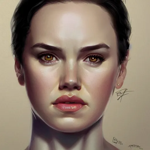 Prompt: portrait of daisy ridley by charlie bowater