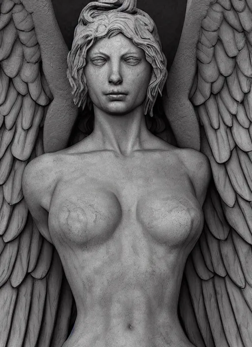 Image similar to digital _ painting _ of _ weeping angel statue _ by _ filipe _ pagliuso _ and _ justin _ gerard _ symmetric _ fantasy _ highly _ detailed _ realistic _ intricate _ port