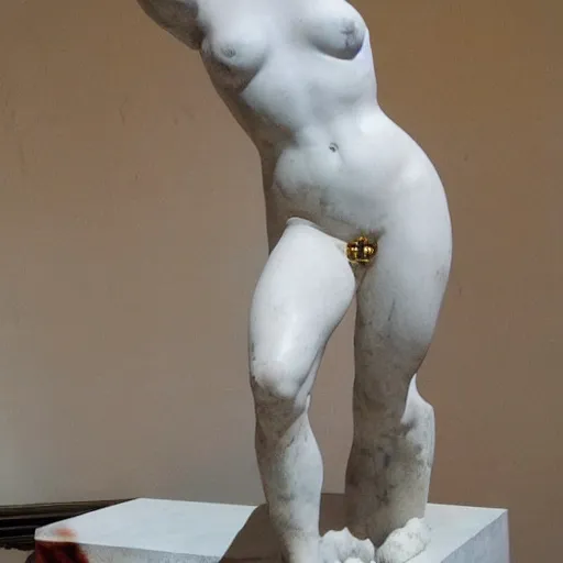 Prompt: katy perry as a greek marble statue