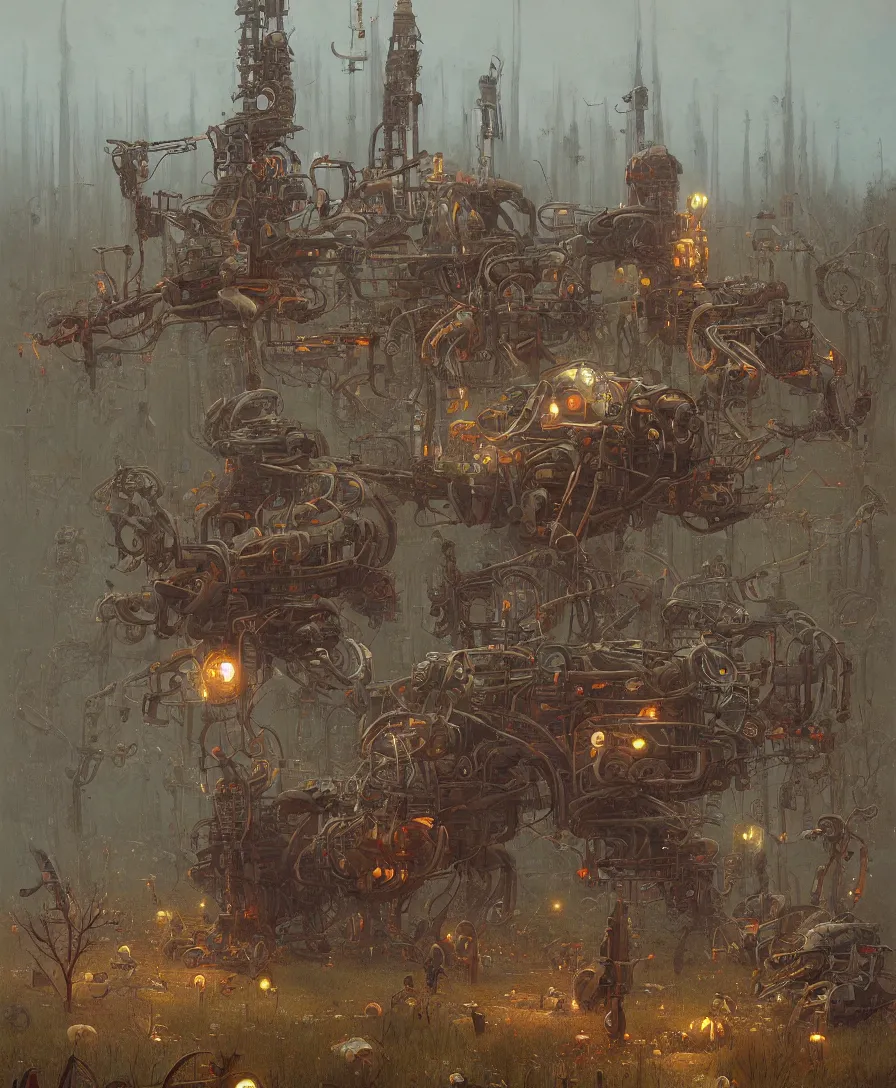 Prompt: many bones, illustrated by Simon Stålenhag and Gaston Bussiere, intricate, ultra detailed, photorealistic, trending on artstation