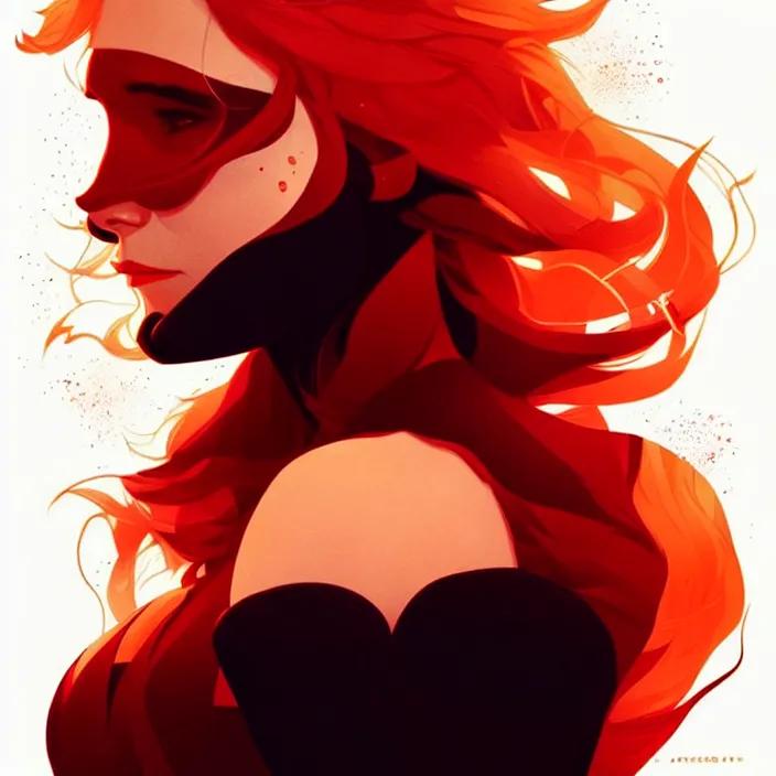 Image similar to style artgerm, joshua middleton, conrad roset, beautiful kristen bell with dark red dress, very long orange hair, symmetrical face, symmetrical eyes, fire powers fire swirling, detailed, volcano setting, cinematic lighting