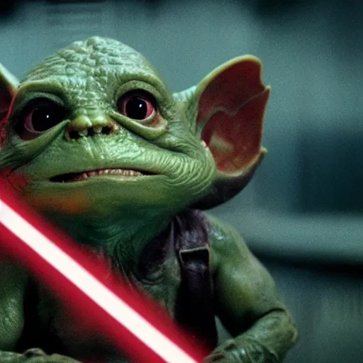 Image similar to a film still of gremlin coming out of water in star wars realistic, detailed, 8 k