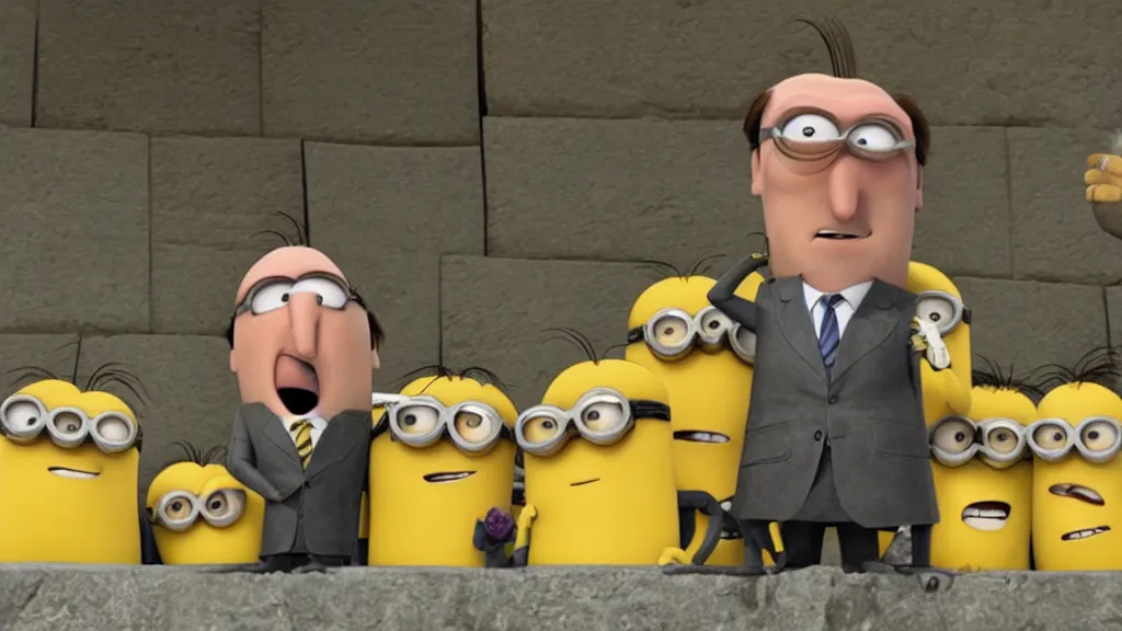 Image similar to saul goodman in minions the rise of gru