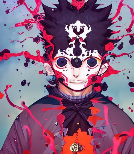 Image similar to Tim Burtons style Kimetsu no Yaiba by Alex Pardee and Nekro and Petros Afshar, and James McDermott,unstirred paint, vivid color, cgsociety 4K