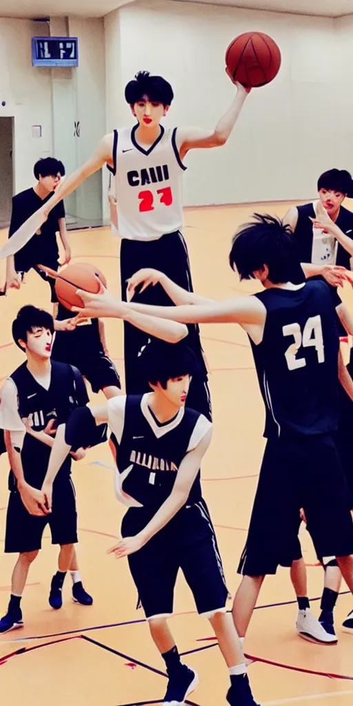 Image similar to cai xukun playing basketball