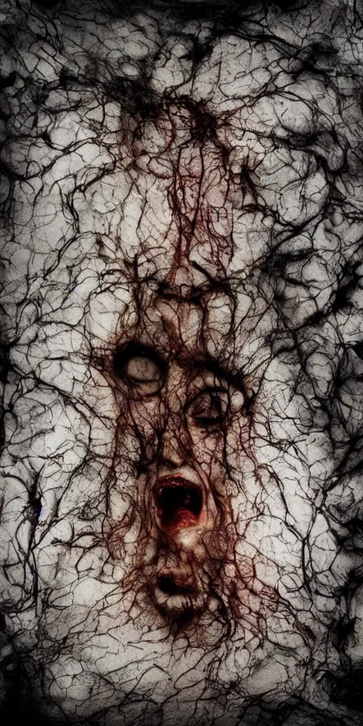 Image similar to feeling rage like never before, surrealism, abstract human face, hidden behind torn cloth swirling violently, abstract cloth simulation, tattered fabric, rags, ragged