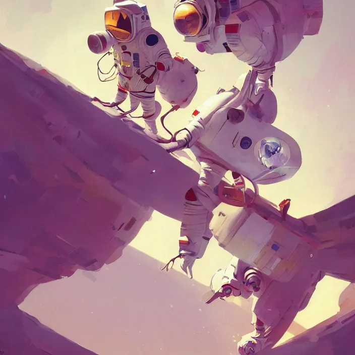 Image similar to a beautiful painting of a astronaut by sergey kolesov and pascal blanche and greg rutkowski. in style of digital art. colorful comic, symmetry, hyper detailed. octane render. trending on artstation