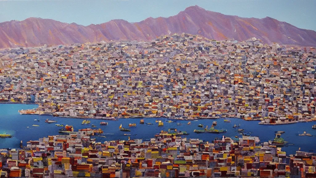 Prompt: “the city of La Paz painted by Arturo Borda, oil on canvas, 4k”