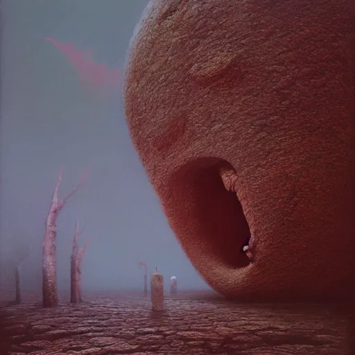 Image similar to ( ( ( ( ( by beksinski ) ) ) ) ), by zawadzki, momento mori, photorealism, octane render, highly detailed, 8 k,