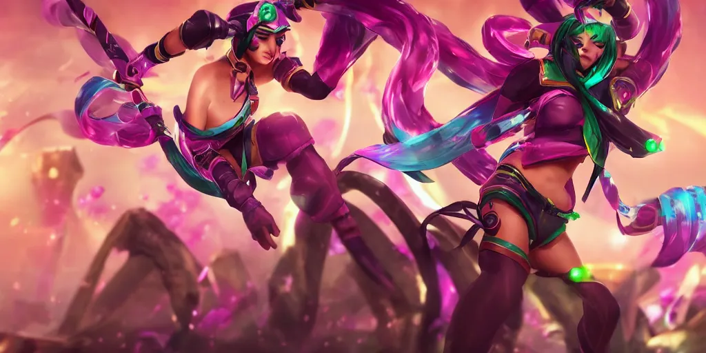 Image similar to skin concept art of pretty Arcade Akali (League of Legends) in KDA music video. 3d render, octane render, game art, realistic, highly detailed, trending on artstation, 4k, trending on artstation, pixar, cgsociety, unreal engine 5, redshift render, trending on artstation, blender, behance, cg