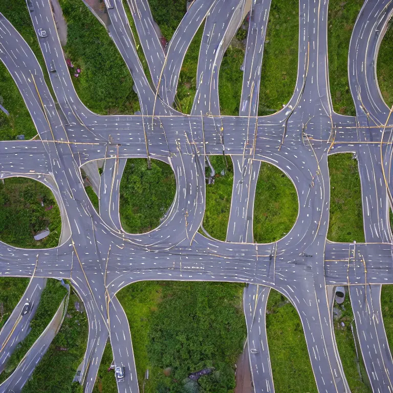 Image similar to aerial view of road intersection in the city