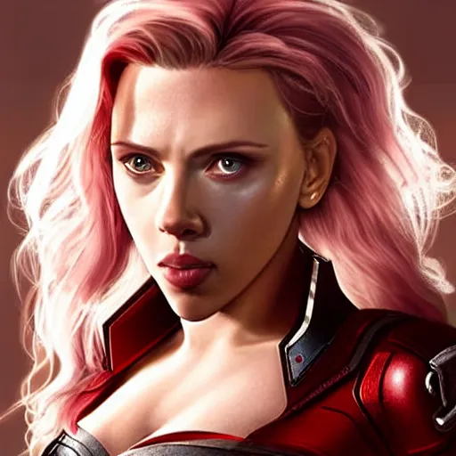 Image similar to scarlett johansson as vi from arcane