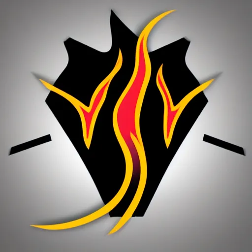 Image similar to fire logo, single color, black background.