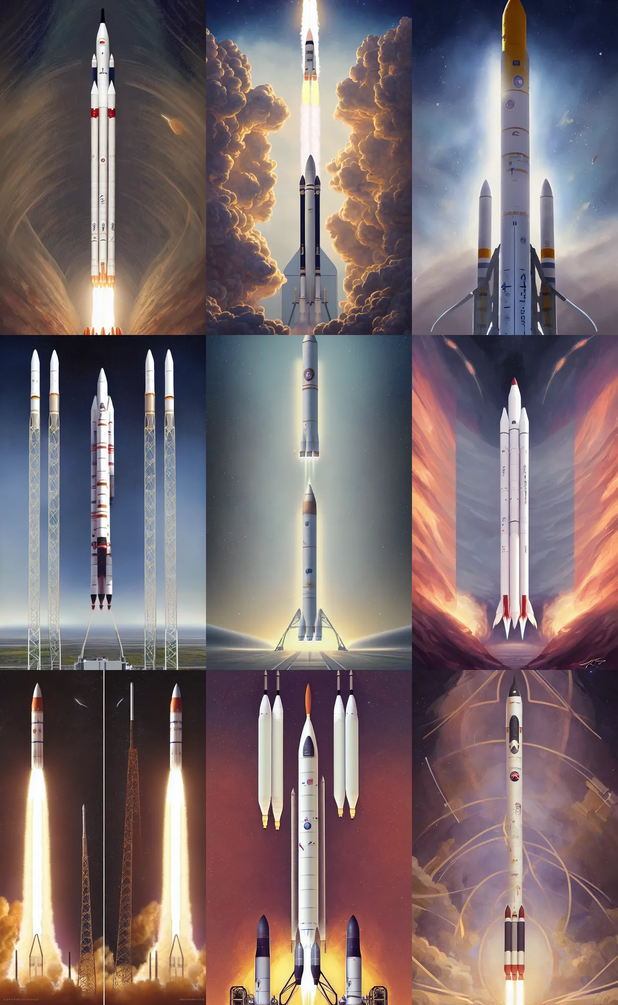 Prompt: symmetry!! a photo of the launch of the space launch system rocket, sls launch, dslr, launch photo, intricate, elegant, highly detailed, digital painting, artstation, concept art, smooth, sharp focus, illustration, art by artgerm and ross tran and greg rutkowski and alphonse mucha, 8 k