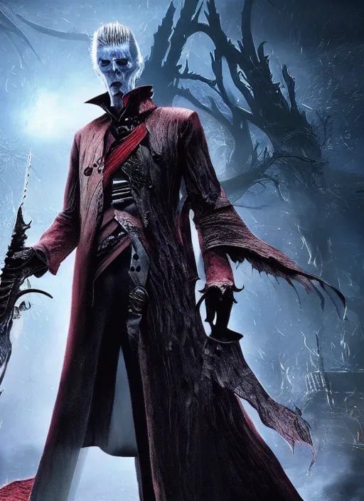 Image similar to david bowie in bloodborne universe, studio lights, 8 k hd.