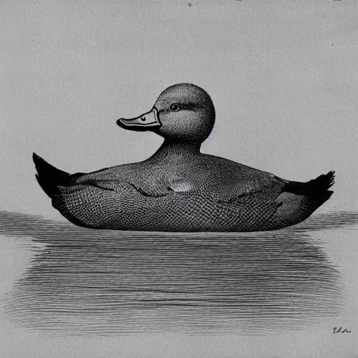 Image similar to don't look at the duck, surrealism, uncomfortable felling