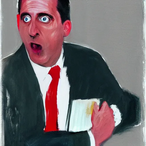 Image similar to michael scott by francis bacon