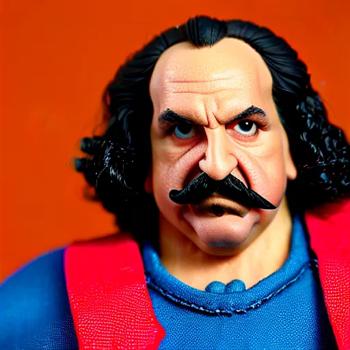 Image similar to close up photograph of action figure of ron jeremy