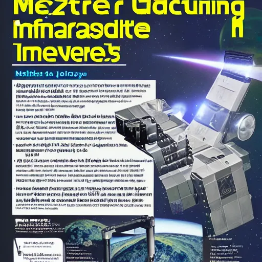 Prompt: magazine advertisement for asteroid mining equipment