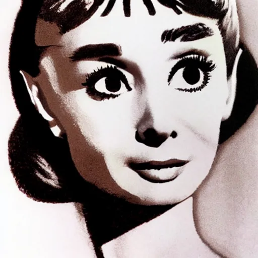 Image similar to audrey hepburn art by michelangelo