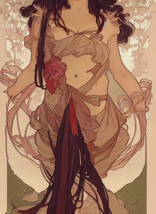 Image similar to heidi n closet painting by artgerm and greg rutkowski and alphonse mucha