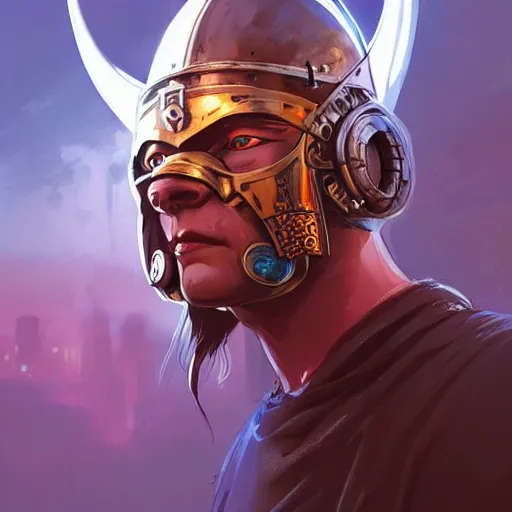 Image similar to cyberpunk viking helmet mask warrior goddess robot ninja fantasy, art gta 5 cover, official fanart behance hd artstation by jesper ejsing, by rhads, makoto shinkai and lois van baarle, ilya kuvshinov, ossdraws