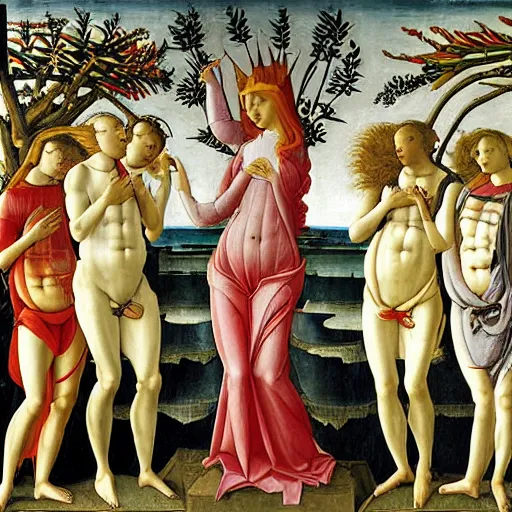 Prompt: Allegory of Wikipedia and encyclopedic knowledge by Sandro Botticelli