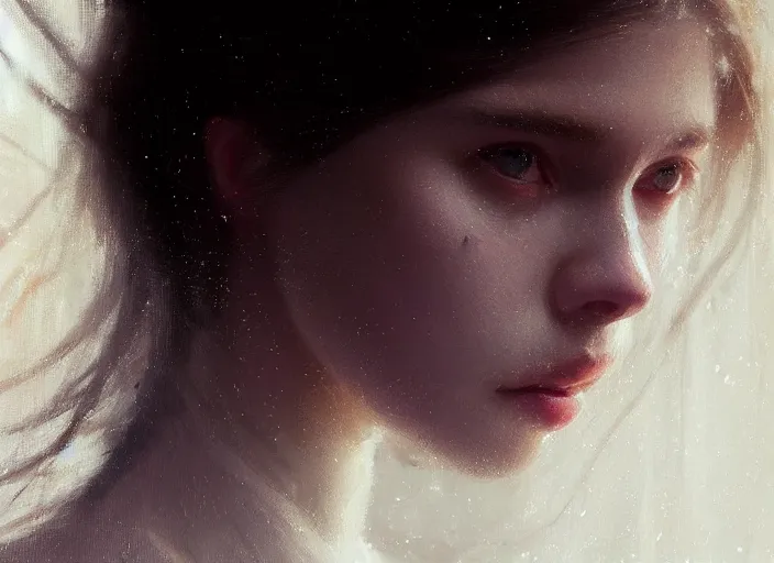 Prompt: close up picture of a white dress girl, hard breathing, messy hair, beautiful and aesthetic and attractive and detailed face, specular reflection, occlusion shadow, intricate, bokeh, masterpiece, by ilya kuvshinov and jeremy lipking and quentin mabille