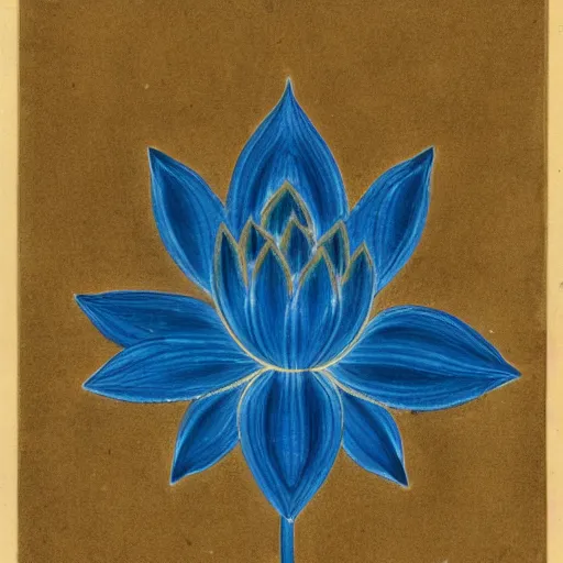 Prompt: blue lotus flower growing out of the forehead of an enlightened mystic