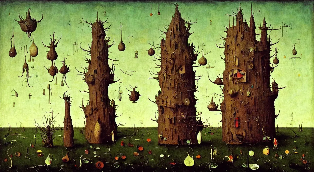 Image similar to single flooded simple!! fungus gourd tower anatomy, very coherent and colorful high contrast masterpiece by norman rockwell franz sedlacek hieronymus bosch dean ellis simon stalenhag rene magritte gediminas pranckevicius, dark shadows, sunny day, hard lighting