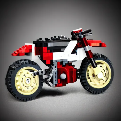 Image similar to motorcycle lego set, global illumination, photorealistic