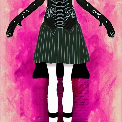 Image similar to Glitchpunk Wednesday Addams, digital art