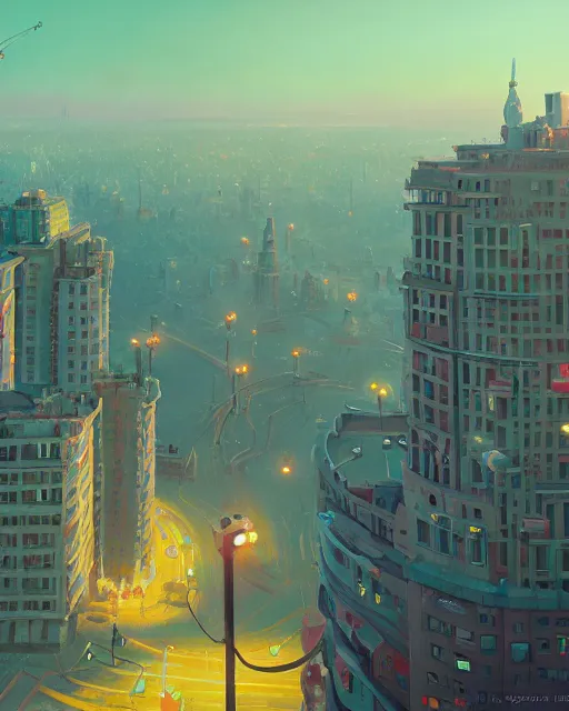 Prompt: painting of kyiv city, detailed, by simon stalenhag, cory loftis, james gilleard, atey ghailan, makoto shinkai, goro fujita, studio ghibli, rim light, exquisite lighting, clear focus, very coherent, plain background, soft painting