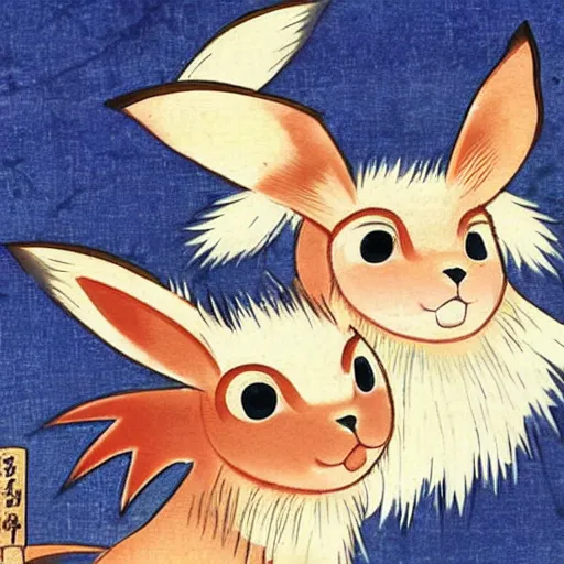 Image similar to Beautiful Ukiyo-e painting of an Eevee