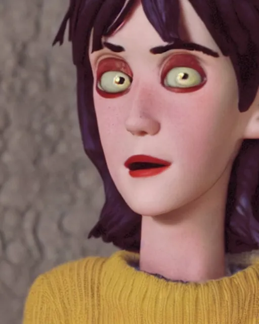 Prompt: film still of teenaged winona ryder in live action coraline ( 2 0 0 9 ) remake,