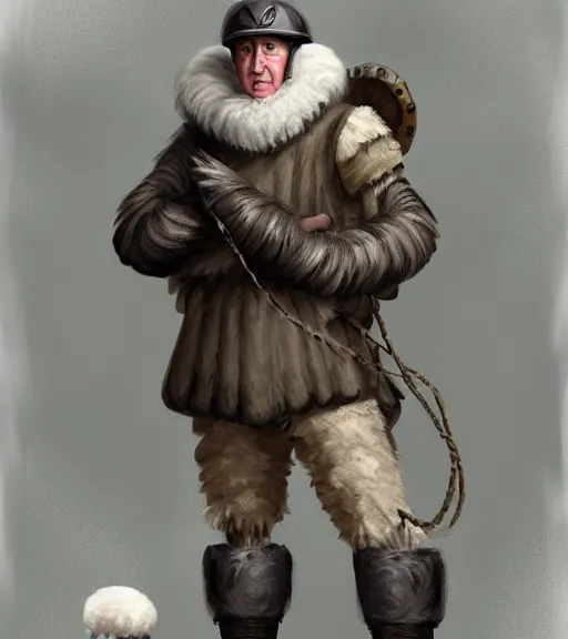 Prompt: george s patton as a sheep, fantasy concept art, trending on furaffinity