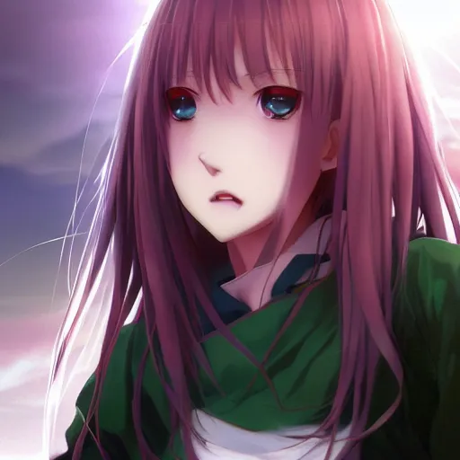 Image similar to photorealistic dramatic anime girl render, detailed face, colorful, atmosphere cinematic, by wlop, by ilyu kuvshinov, soft shadows, be concept art, super detailed, unreal engine 5, octane render, 8 k, super realistic, ufotable studio art style, global illumination, trending in pixiv, japanese light novel cover, visual novel