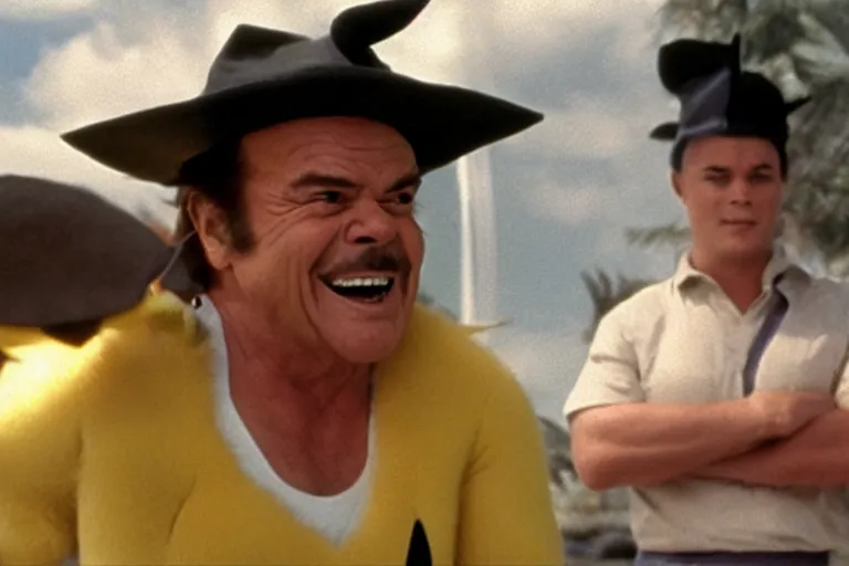 Image similar to Jack Nicholson plays Pikachu, still from the film