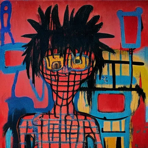Image similar to cute anime girl, by Jean-Michel Basquiat by Jean-Claude Dubuffet, by bosch, by ernst, by beksinski